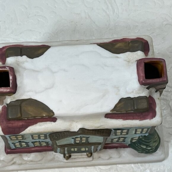 VTG Claire Burke Christmas Memories Porcelain Incense House 1990 Winter Snow - Picture 14 of 16